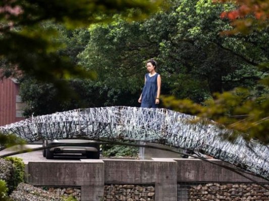 同济大学造桥啦，这次结合两种机器人构造技术